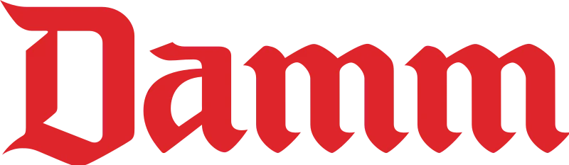 Damm logo representing the historic brewery from Barcelona, Spain, founded in 1876 by two Alsatian brewers with a legacy in natural, quality brewing