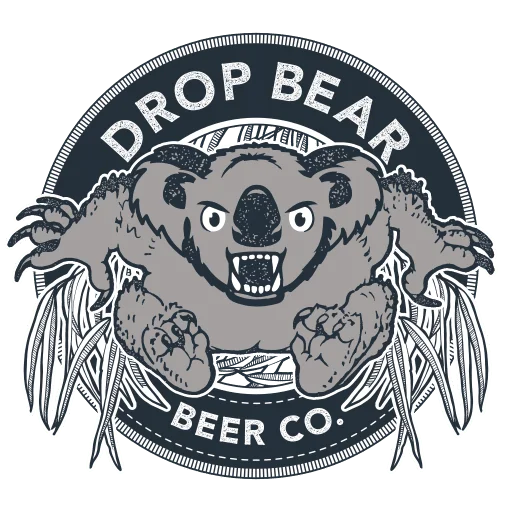 Drop Bear Beer Co. logo, pioneering non-alcoholic beer brand from Swansea, Wales, founded by siblings Joelle and Sarah Drummond in 2018.