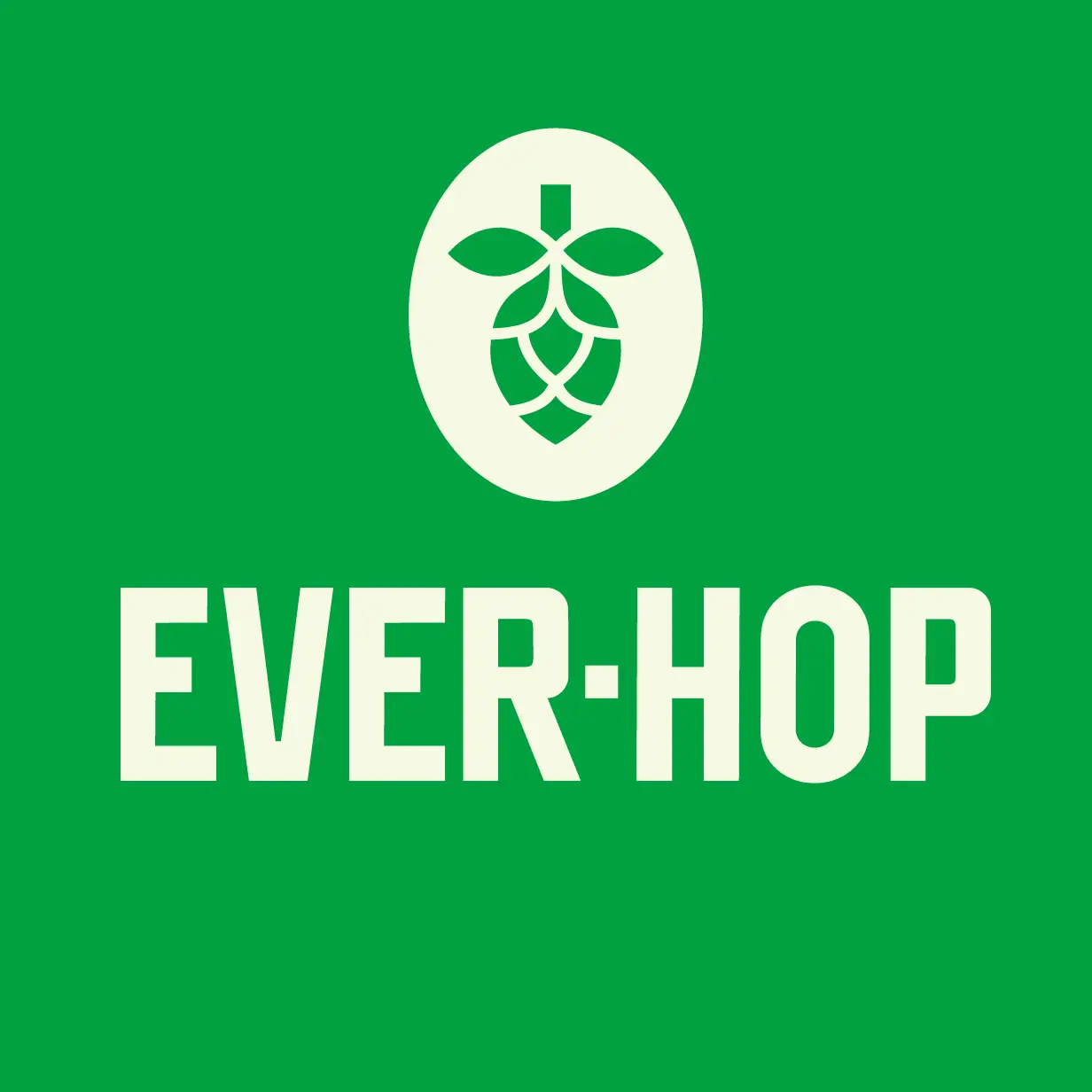 EverHop logo representing a Washington-based non-alcoholic beer brand founded by Mike Kraai of Drowned Lands brewery, focused on real hops and natural fruit.