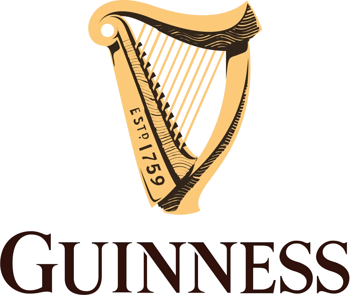 Guinness logo representing the historic Irish stout brand from Dublin, Leinster, known for its classic smooth non-alcoholic beers.