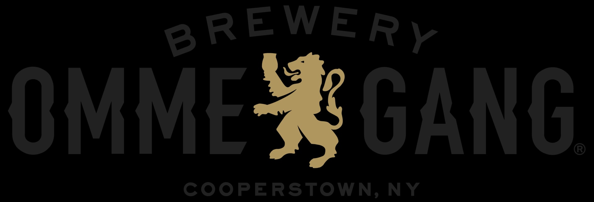 Ommegang logo - brewery founded in New York blending Belgian brewing heritage with American craft culture, known for innovative non-alcoholic hop water.