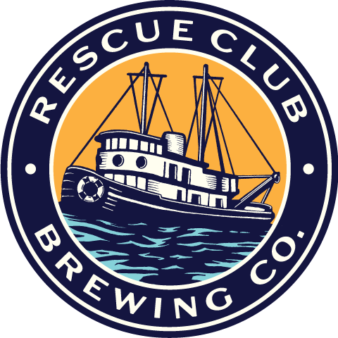 Rescue Club Brewing Co. logo, a Vermont-based craft brewery specializing in high-quality non-alcoholic beers brewed with unique hop blends.