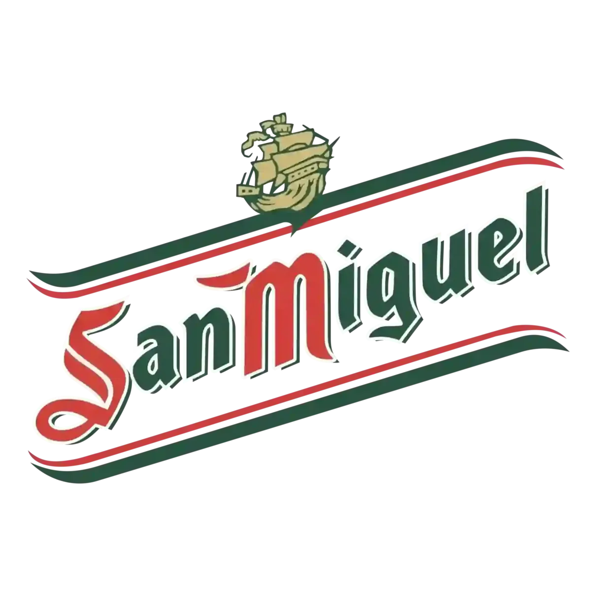San Miguel logo, Philippines-based brewery founded in Manila, starting as La Fábrica de Cerveza San Miguel.