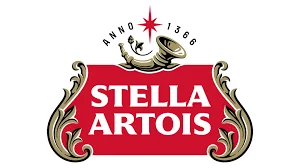 Stella Artois logo from Belgium, founded in 1366; known for traditional brewing and iconic star-themed branding.