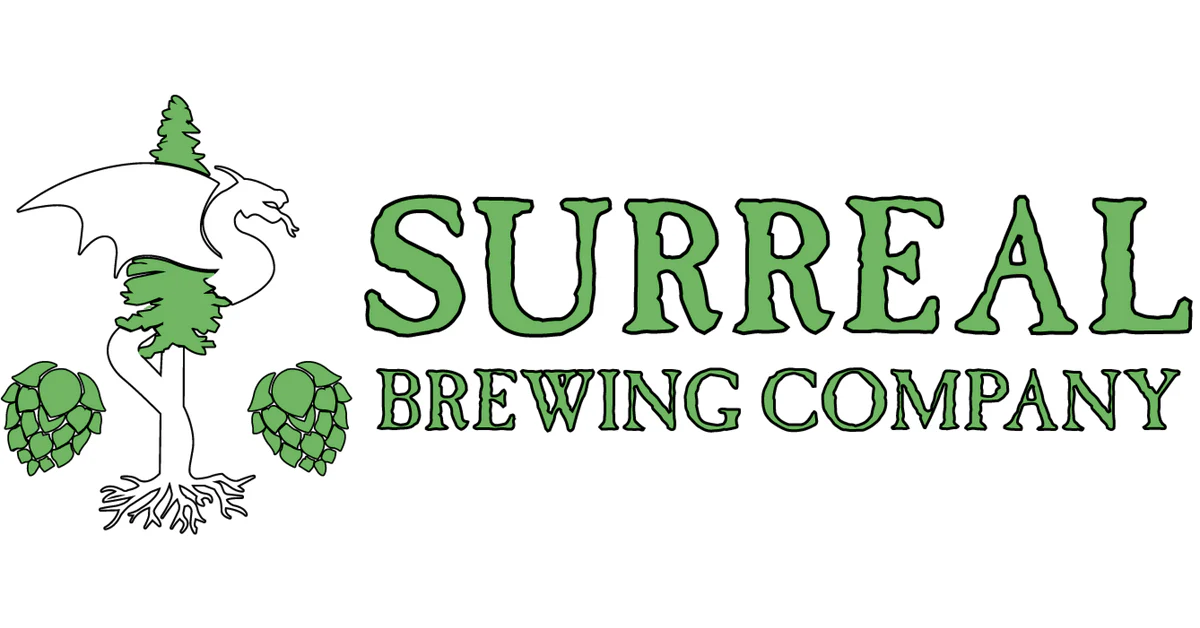 Surreal Brewing Company logo, a non-alcoholic beer brand founded by Tammer and Donna Zein-El Abedein in Campbell, California emphasizing health and complex flavors.