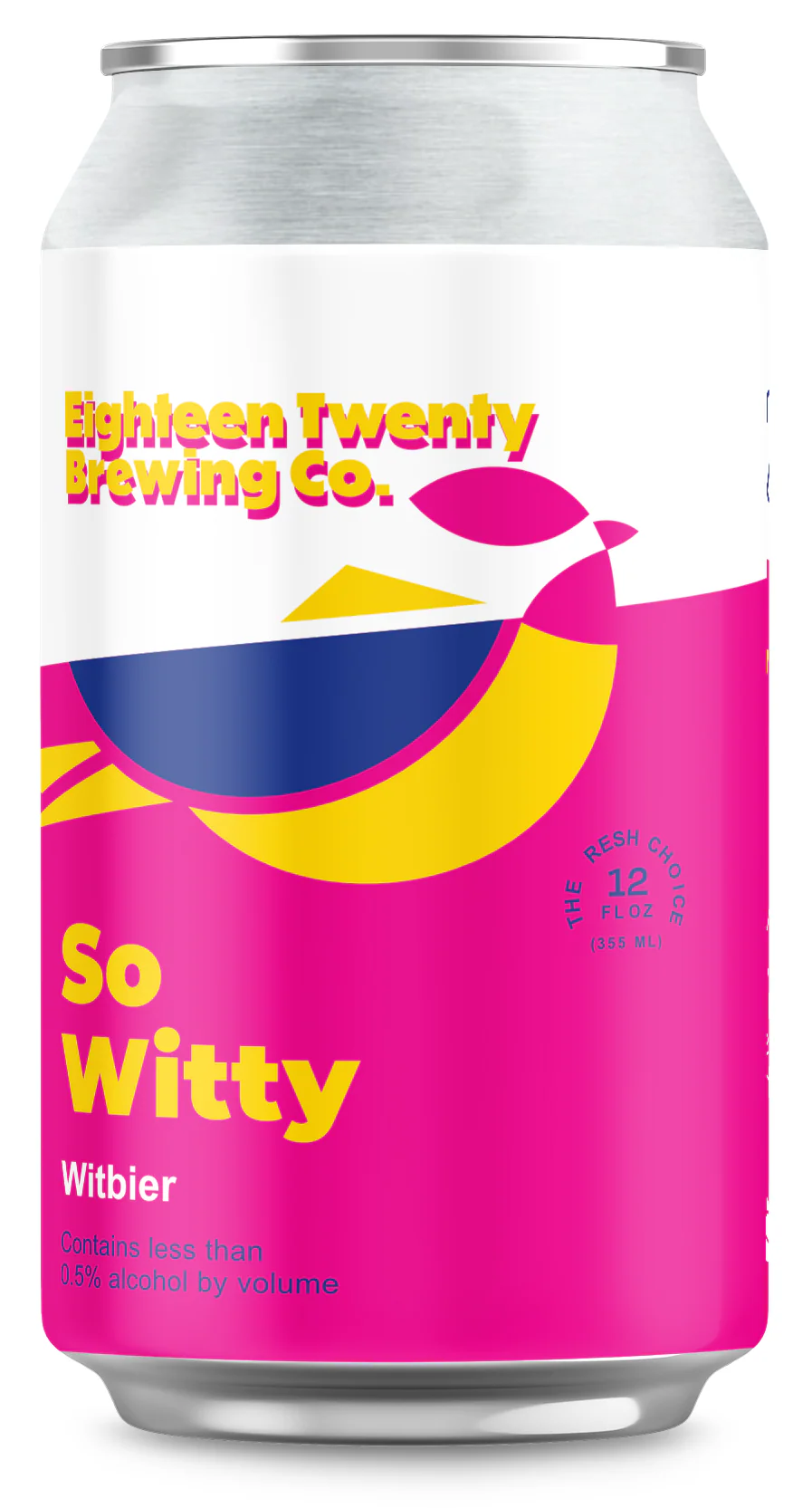 So Witty by 1820 Brewing non-alcoholic Belgian-style Witbier with citrus and spice notes crafted for zero-alcohol beer lovers