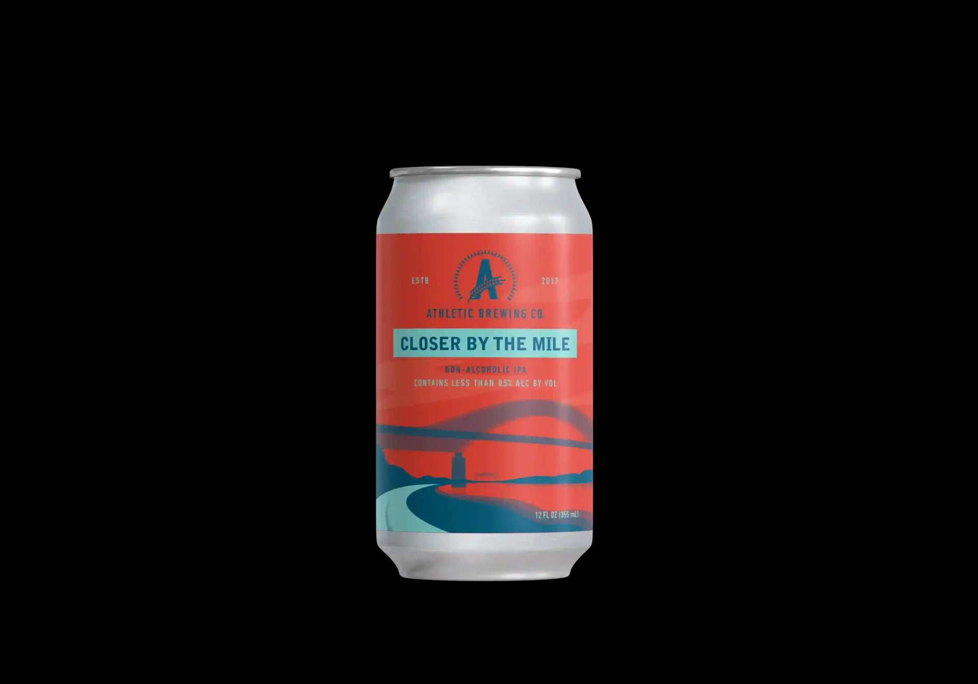 Athletic Brewing Closer by the Mile non-alcoholic IPA showcasing bold citrus and tropical fruit flavors with a clean, crisp finish