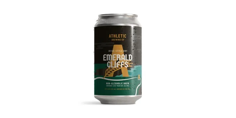 Emerald Cliffs non-alcoholic Irish-style dry stout featuring rich aromas of chocolate and coffee with mild bitterness and smooth finish