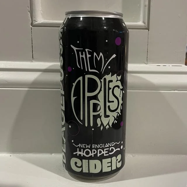 Them Apples by Beaglepuss Brewing non-alcoholic hopped cider featuring bright apple flavor with balanced hoppy bitterness and refreshing taste