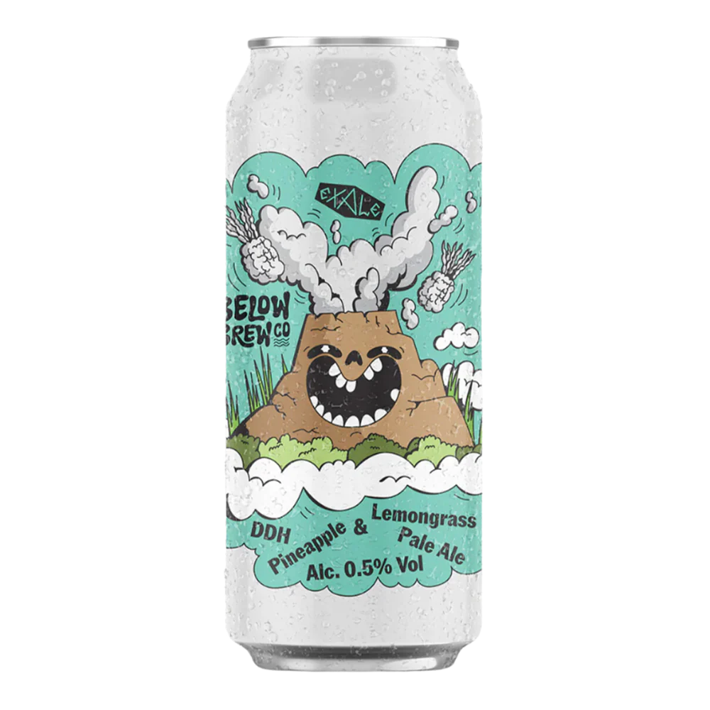 Ohana non-alcoholic beer with tropical pineapple and lemongrass flavors, double dry hopped pale ale bursting with citrus and earthy hop notes