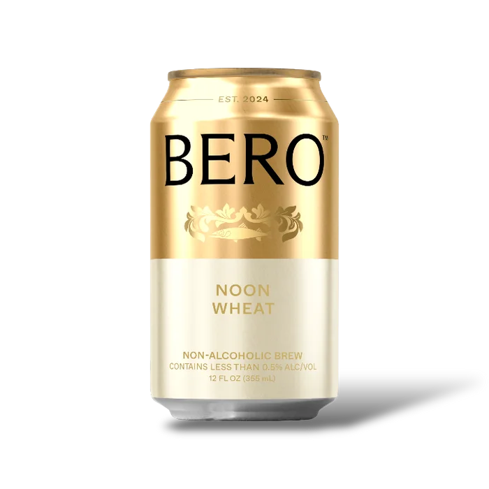 Bero Noon Wheat vibrant non-alcoholic wheat beer with bright, hazy appearance and smooth, refreshing character