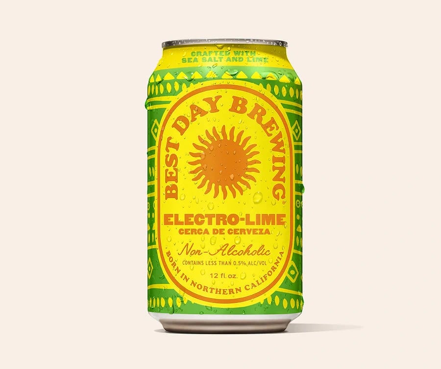Electro Lime Cerca de Cerveza by Best Day Brewing is a refreshing zero-alcohol non-alcoholic beer with tropical lime aroma and natural electrolytes.