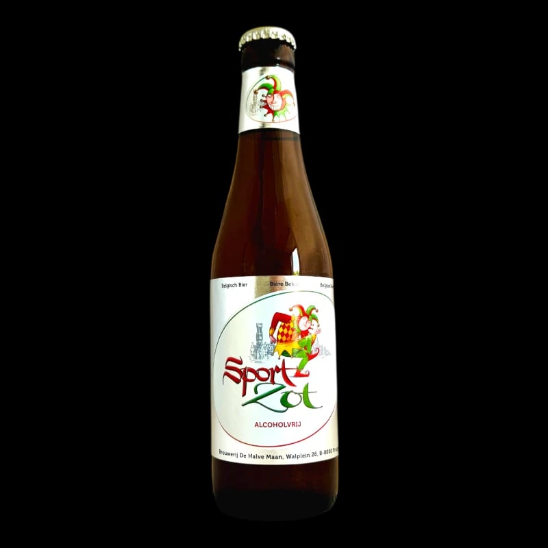 Brugse Sport Zot Blond non-alcoholic Belgian blonde ale featuring a crisp and refreshing taste with malt sweetness and subtle hop bitterness