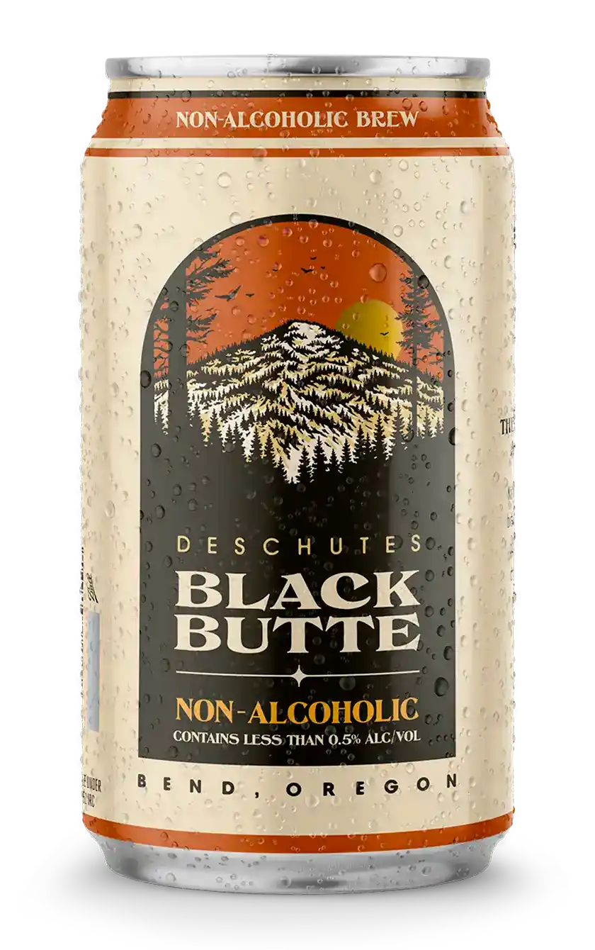 Image of Deschutes Brewery Black Butte Non-Alcoholic beer featuring rich chocolate and coffee porter style flavors with less than 0.5 percent alcohol