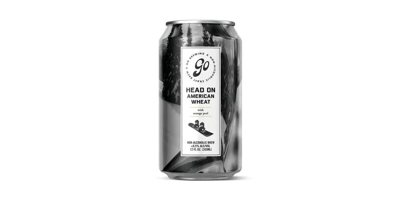 Head On American Wheat by Go Brewing, a non-alcoholic beer featuring a warm spicy aroma with citrus notes.