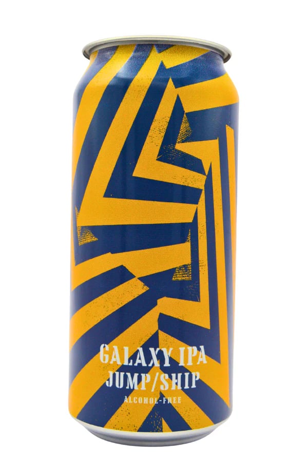 Jump Ship Dazzle Galaxy IPA showcasing tropical mango and mandarin aromas with intense hop bitterness in a low-alcohol beer