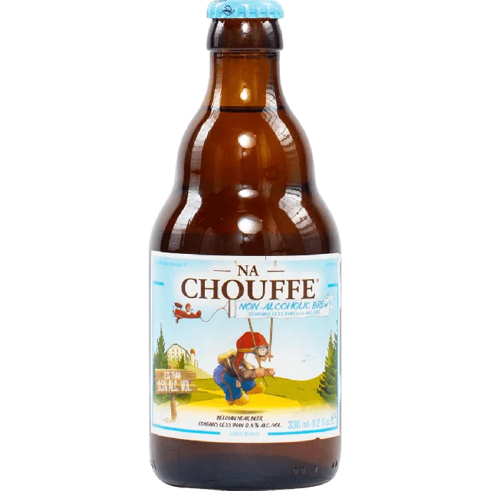 La Chouffe Non-Alcoholic beer featuring traditional Belgian brewing, fruity and spicy notes, and very low alcohol content