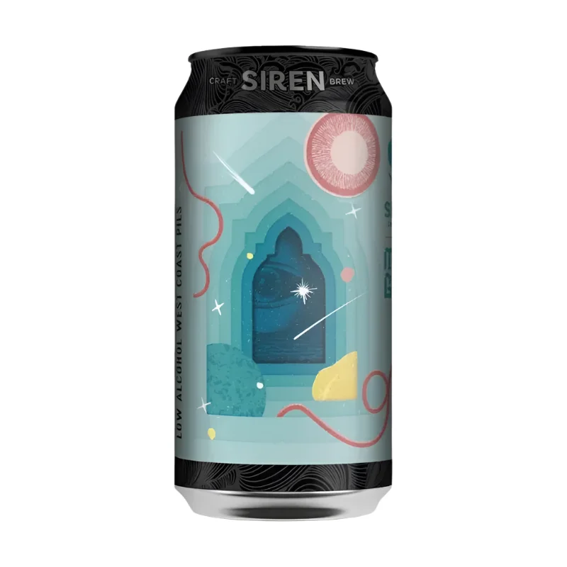 Out of Nowhere by Mash Gang and Siren, a refreshing non-alcoholic West Coast Pilsner with a golden clear appearance and hoppy citrus aroma