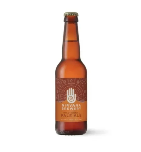Nirvana Brewery Traditional Pale Ale alcohol-free beer with smooth caramel malt body and balanced crisp hoppy flavor