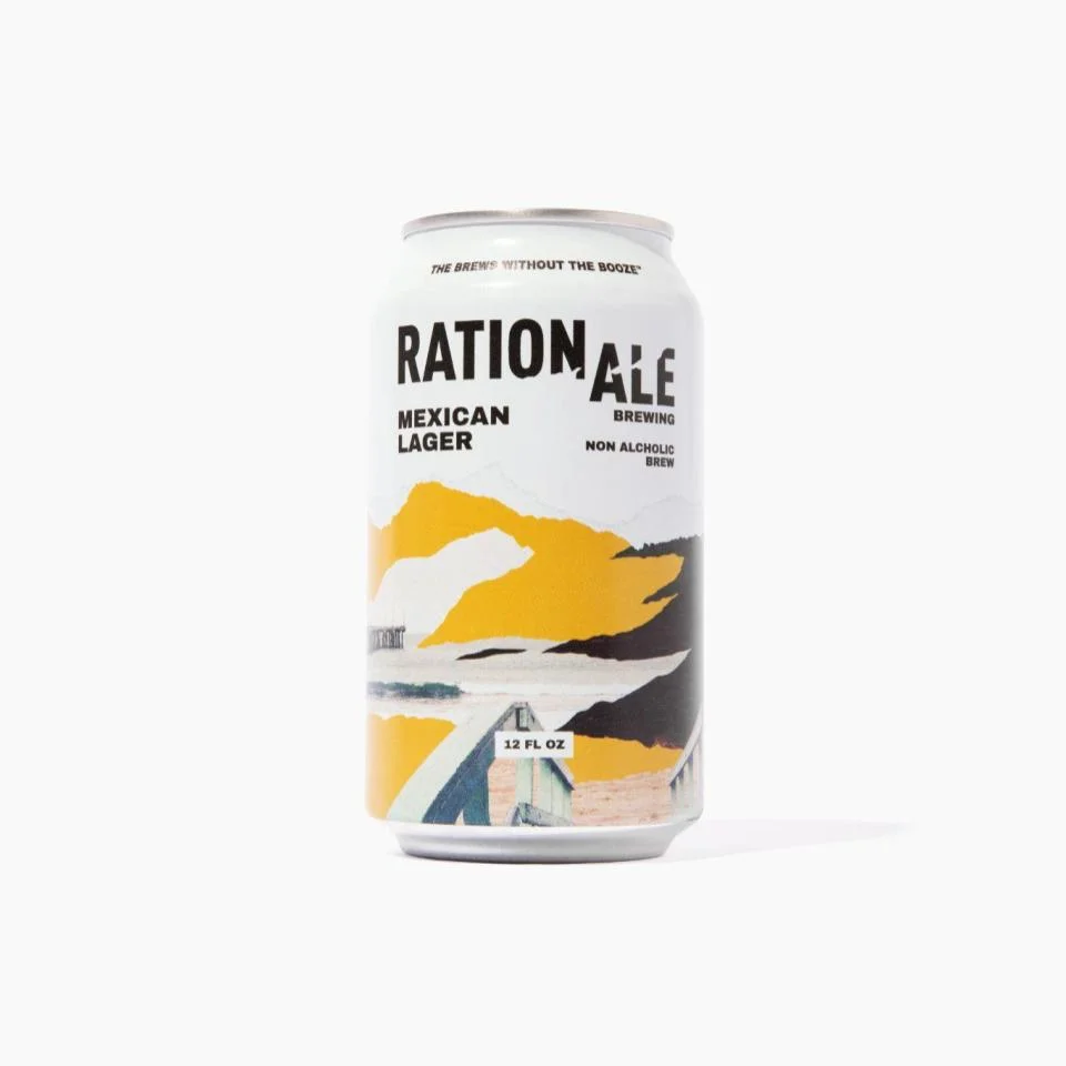 Rational Vibes Cerveza non-alcoholic beer with crisp and refreshing Mexican lager style, crafted by Rationale Brewing in Sonoma California