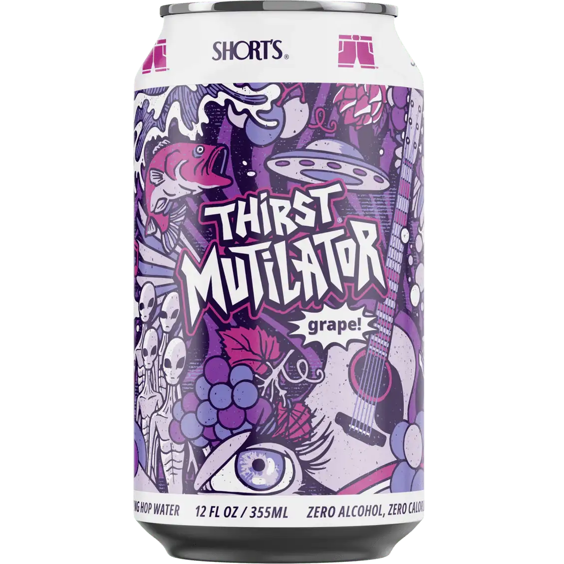 Thirst Mutilator Grape non-alcoholic hop water with bubbly grape-forward flavor and zero calories zero carbs