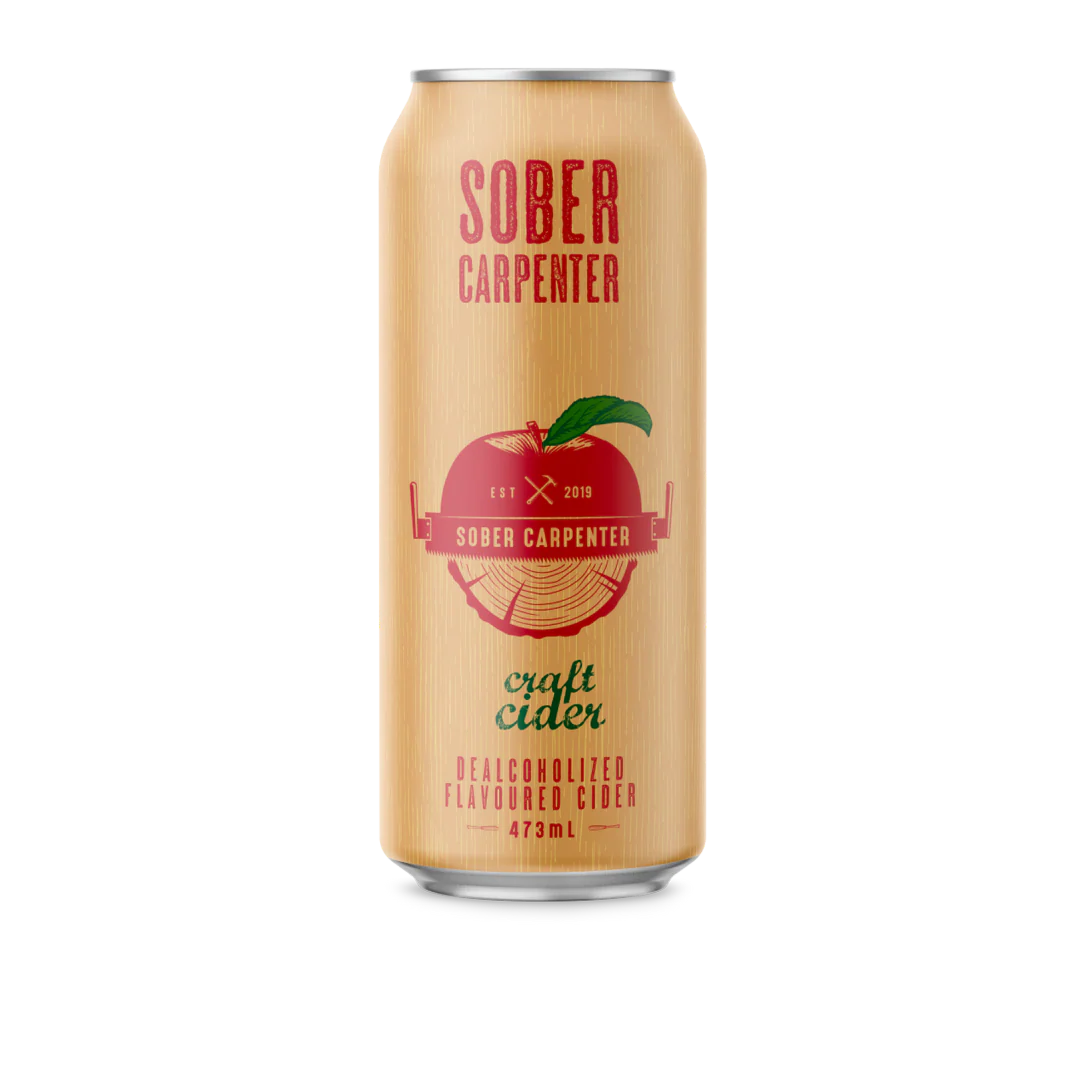 Sober Carpenter Craft Cider non-alcoholic dry cider with crisp, balanced flavor and subtle effervescence from Quebec gluten free