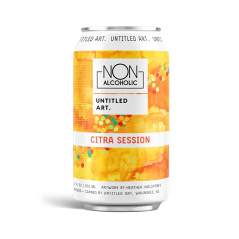Non-alcoholic beer Untitled Art Citra Session Ale with light citrus and hazy IPA character perfect for low-calorie refreshment