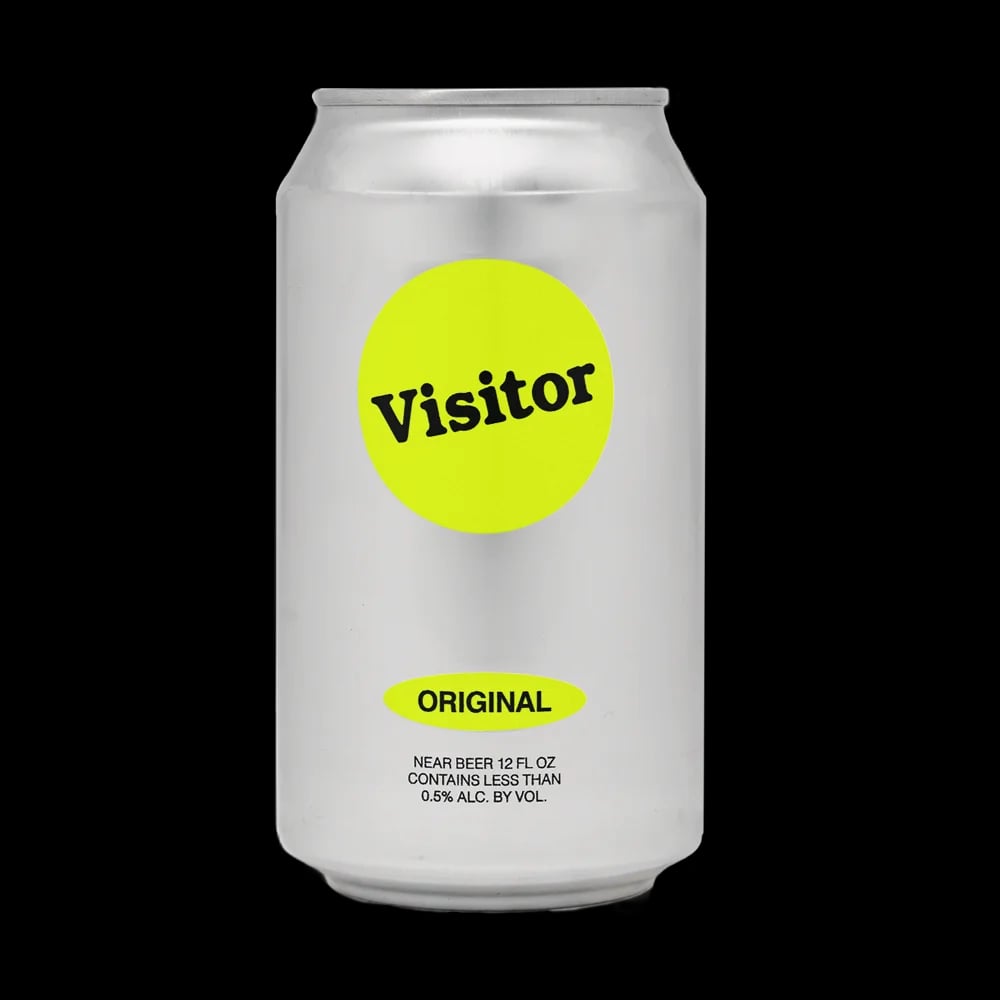 Visitor Original non-alcoholic beer featuring a lightly hopped, crisp and clean lager with subtle fruity and toasted malt notes.